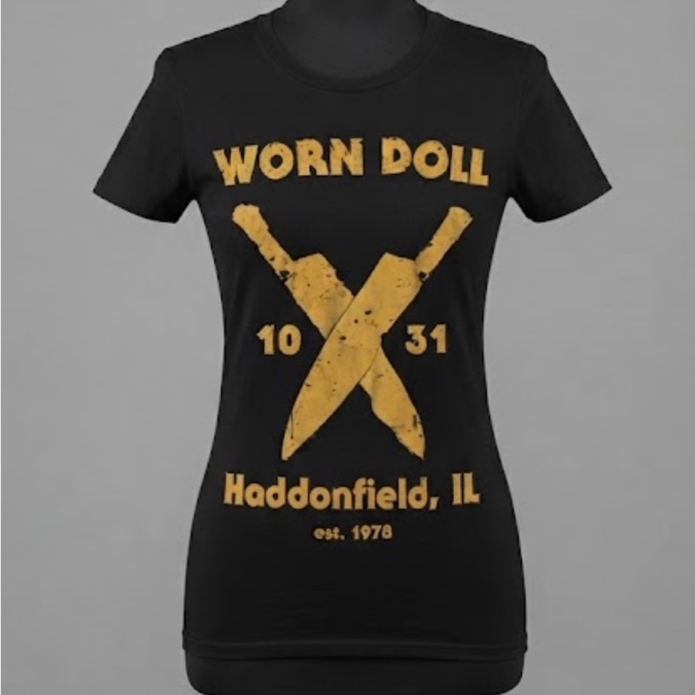 RARE Worn Doll Crossed Knives 10/31 Halloween Shirt - Devin Sola Deadstock